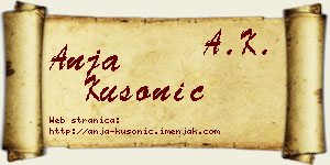 Anja Kusonić vizit kartica